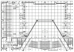 大ホール舞台平面図（反響板）