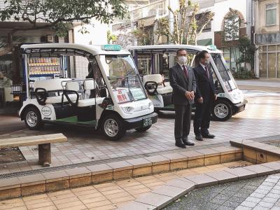 福山駅周辺新モビリティサービス実証実験出発式の写真