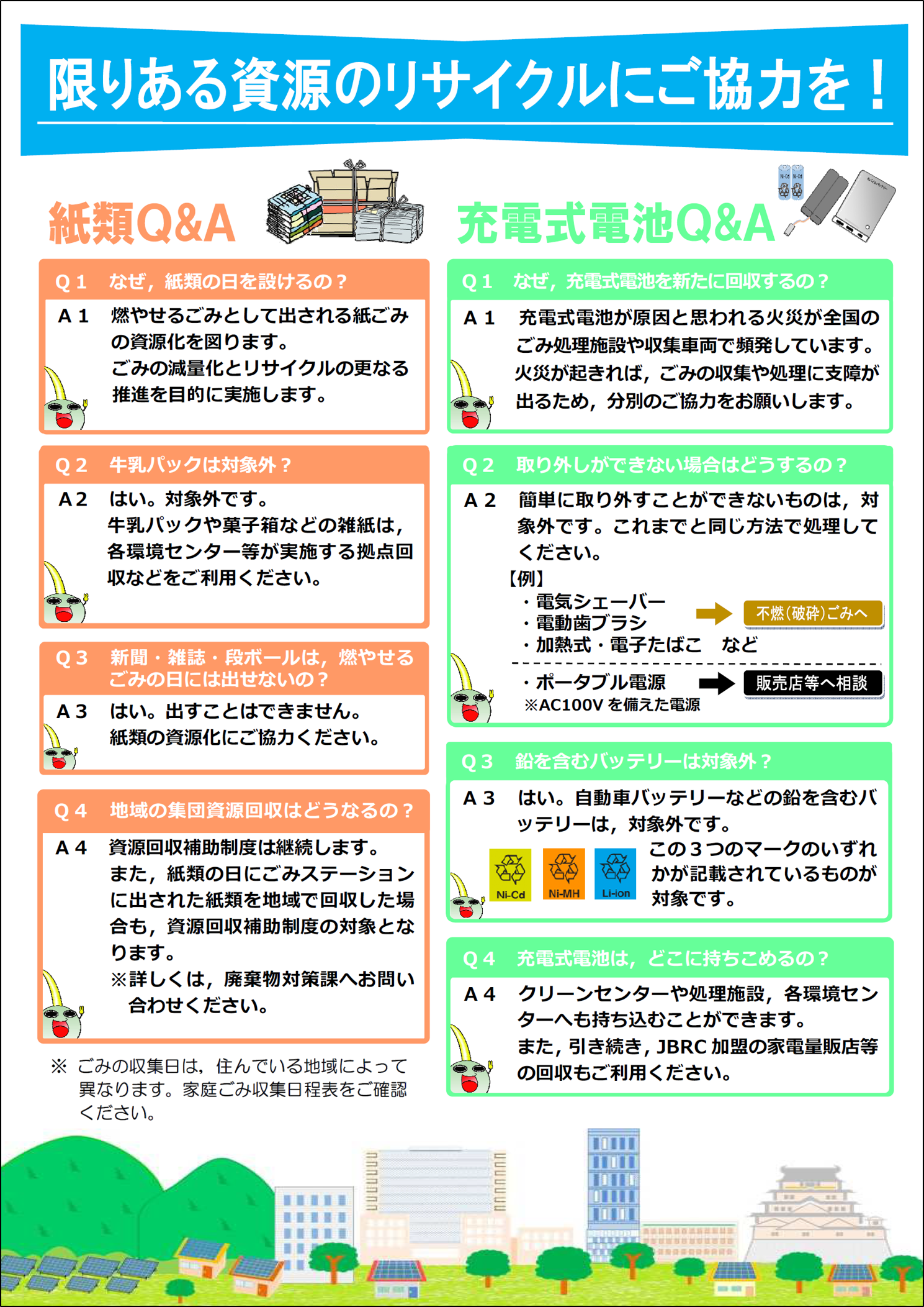 ごみ分別一部変更のお知らせチラシ　裏面