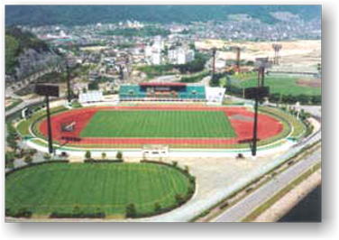 福山市竹ケ端運動公園陸上競技場及び運動広場（補助競技場）写真