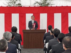 鞆松永線道路改良工事　鞆未来トンネル安全祈願祭の写真１