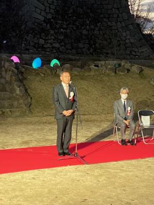福山城４００年博－FUKUYAMA CASTLE EXPO 2022－RCC開局７０年「チームラボ福山城光の祭」来場１０万人達成セレモニーの写真１