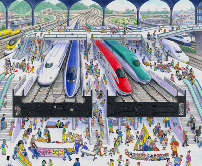 《新幹線の駅》（『乗り物の迷路』2013年）