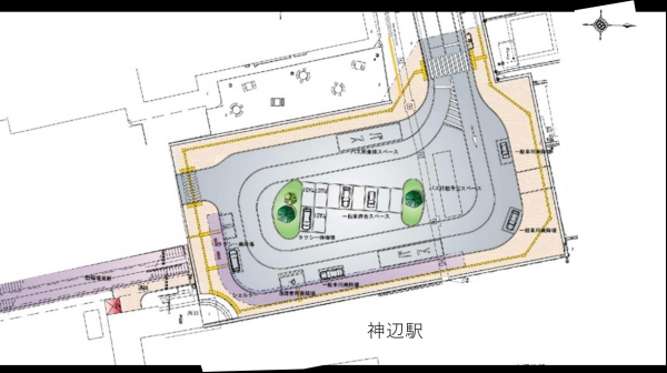 神辺駅西口広場概略平面図