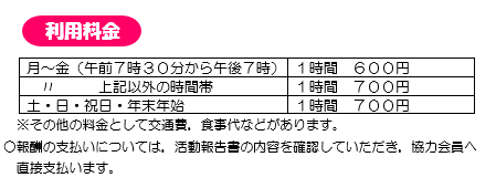 利用料金（依頼）