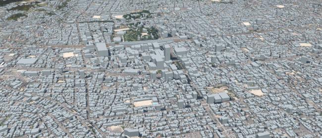 福山市役所周辺の3D都市モデルの画像
