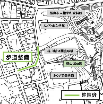 本庄中西町幹線の道路整備内容を示した位置図です。