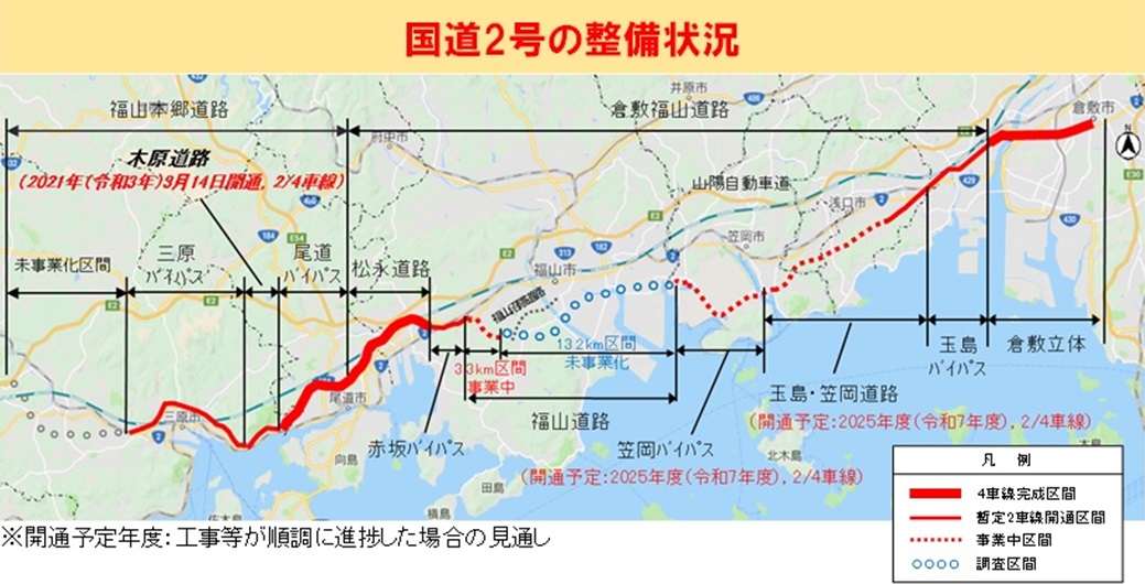 国道２号整備状況