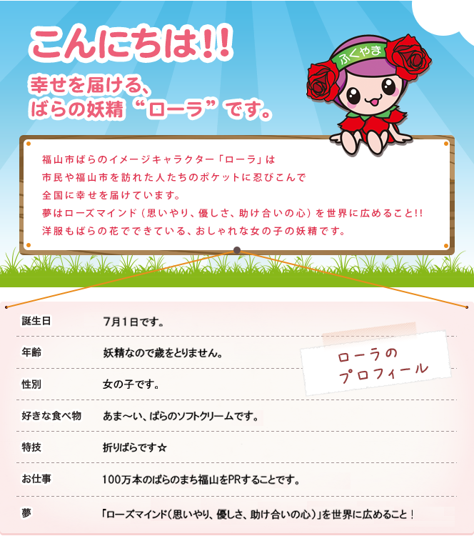 こんにちは!!幸せを届ける、ばらの妖精ローラです。