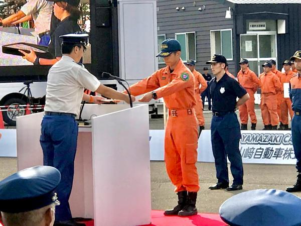 第５１回全国消防救助技術大会代表受賞「亀山隊員」